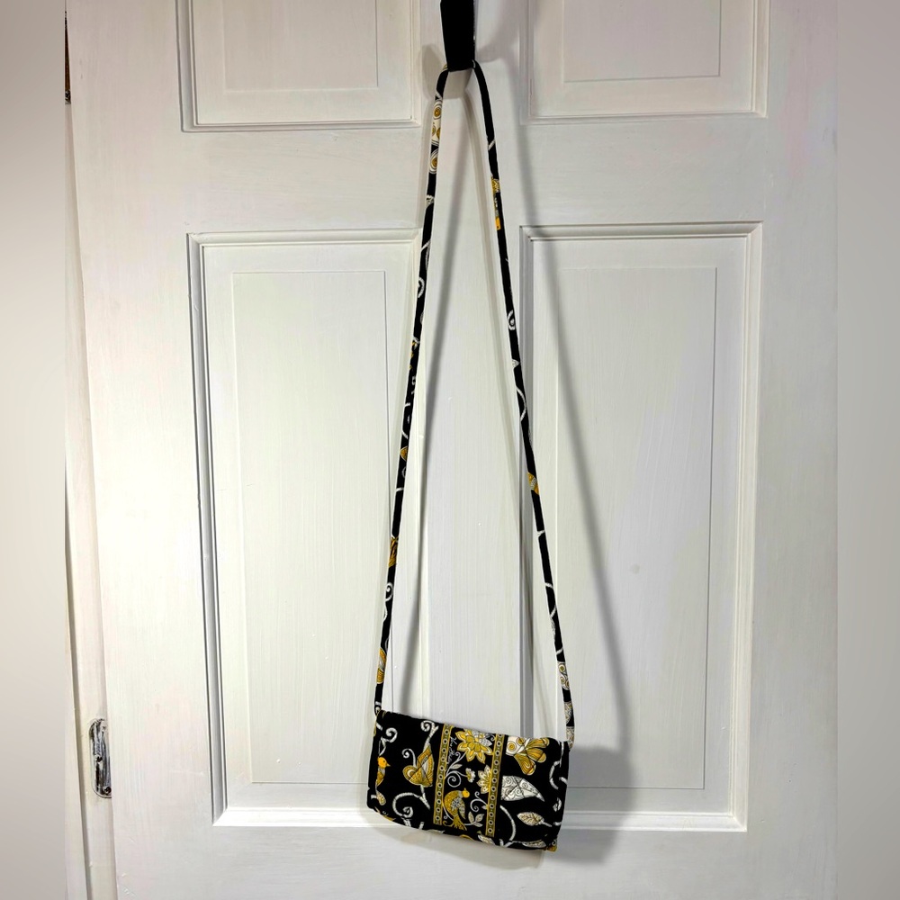 Vera Bradley Crossbody Wallet with a Strap Yellow Bird - Made In USA